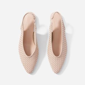NWOT EVERLANE V Slingback Woven Pointed Flat Neutral Minimalist Shoe NEW sz 10